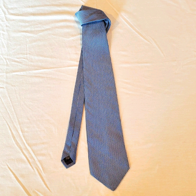 Mens Simple Silk Blue Tie